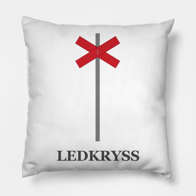 Ledkryss winter snow sign waymark Pillow by 66LatitudeNorth