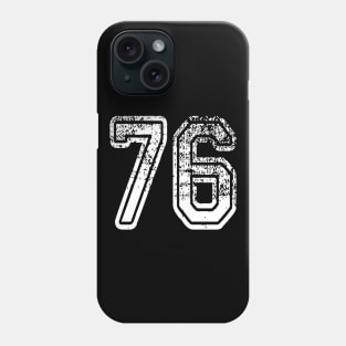 Number 76 Grungy in white Phone Case