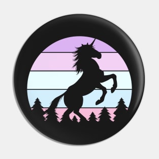 Pastel Sunset Unicorn Silhouette Pin