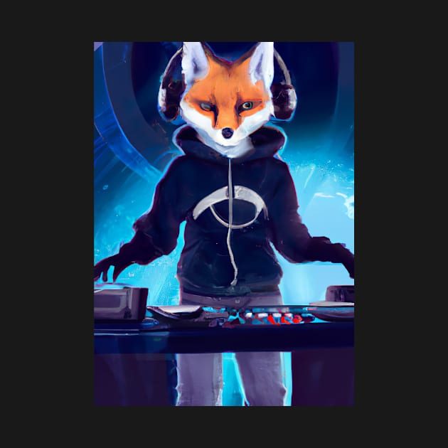 Fox at the DJ booth by maxcode