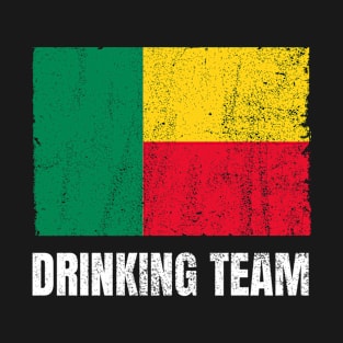 Beninese Drinking Team Graphic for Men Women Funny Benin Flag T-Shirt