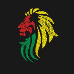 Lion Reggae Colors Cool Flag - Reggae Music DJ! T-Shirt