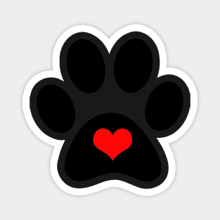 Cute Dog Gifts with Black Dog Pawprint Stencil Magnet