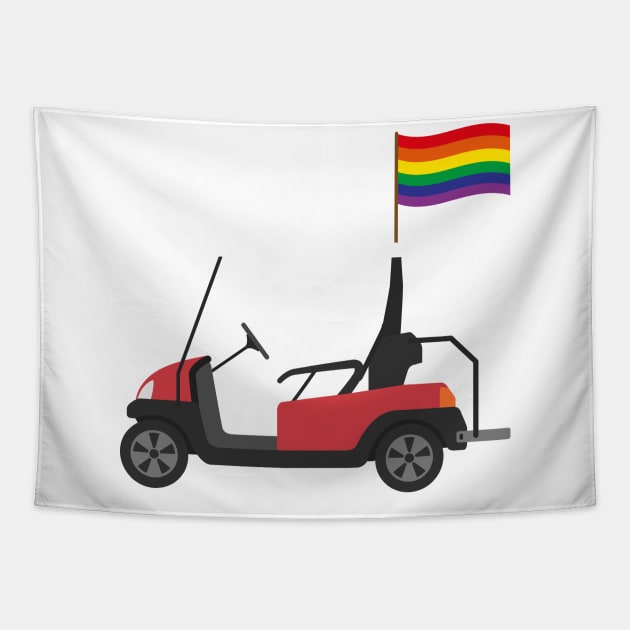 Lgbt Flag Patriotic Golf Wear USA Strong Golf Cart Tapestry by kateeleone97023