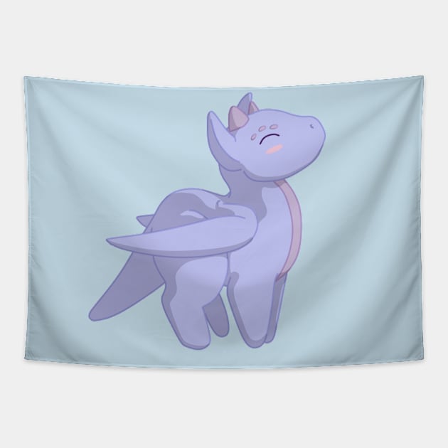 Blue Chibi Dragon Tapestry by Anathar