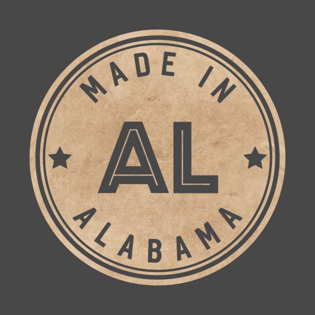 Made In Alabama AL State USA by Pixel On Fire