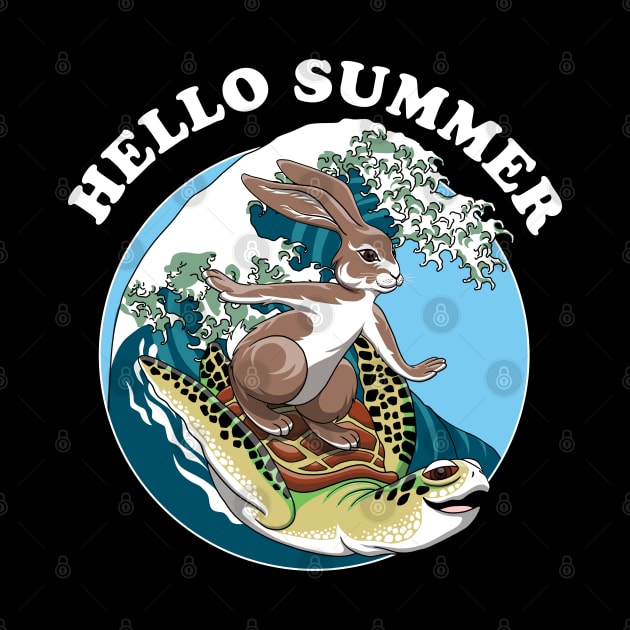 Rabbit And Turtle Surfing friends | Hello Summer by TMBTM