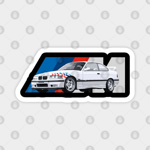 E36 CSL M3 LW PAUL WALKER MOTORSPORT DTM Magnet by cowtown_cowboy