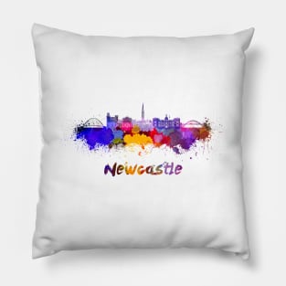 Newcastle skyline in watercolor Pillow