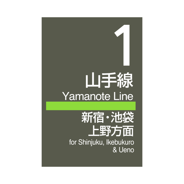 Tokyo Yamanote Line Platform Sign by conform