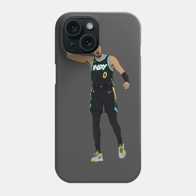 Tyrese Haliburton Digital Illustration Phone Case by fmmgraphicdesign