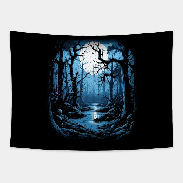 Black Metal Horror Forest Death Metal Rocker Band Gothic Tapestry by LunaElizabeth