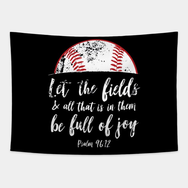 Baseball Bible Verse Cute Christian Psalm 96 Tapestry by Vigo