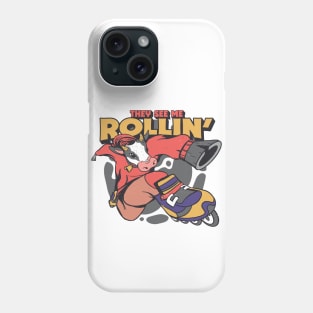 They See Me Rollin' // Funny Rollerblading Cow Phone Case
