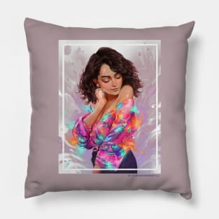 Painterly oil character Pillow