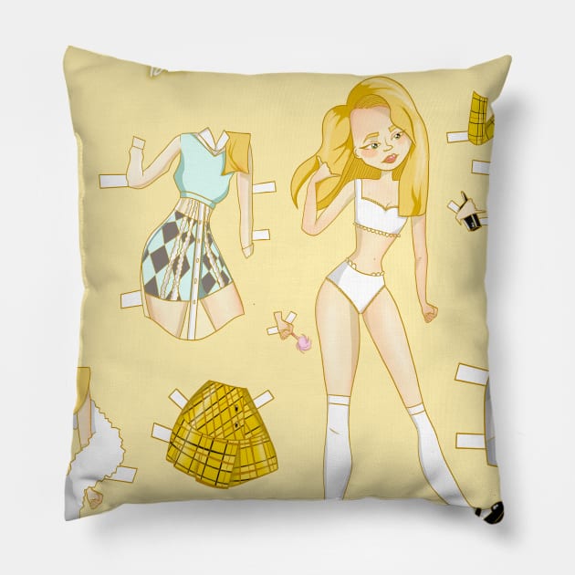 Cher - Clueless - Paper Doll Pillow by themunchkinboutique