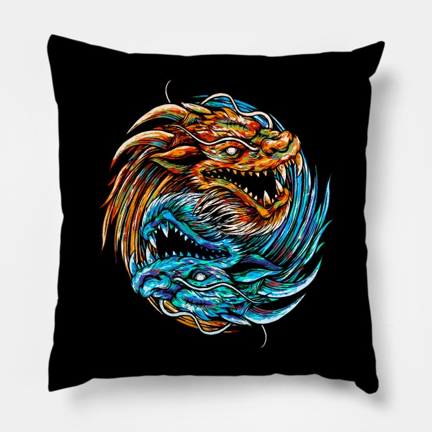 Dragon Yin Yang energy Pillow by Tuye Project