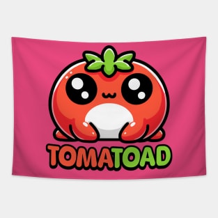 Tomatoad! Cute Tomato Toad Pun Cartoon Tapestry