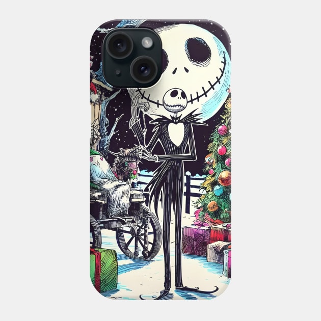 Elevate Your Holidays: Unique Jack Skellington Christmas Art for a Whimsical Celebration! Phone Case by insaneLEDP