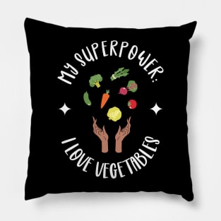 I Love Vegetables T-shirt Design Pillow