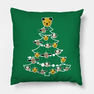 Sooty Christmas Tree White Silhouette Pillow