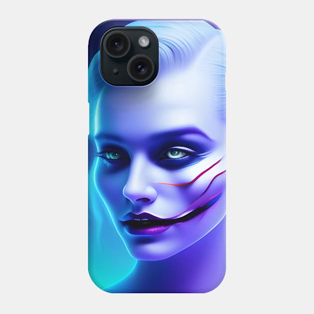 Sad Girl with Joker's Smile Phone Case by animegirlnft