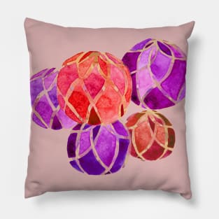 Watercolour Baubles Pillow