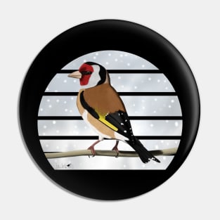 Goldfinch Winter Snow Bird Watching Birding Ornithologist Gift Pin