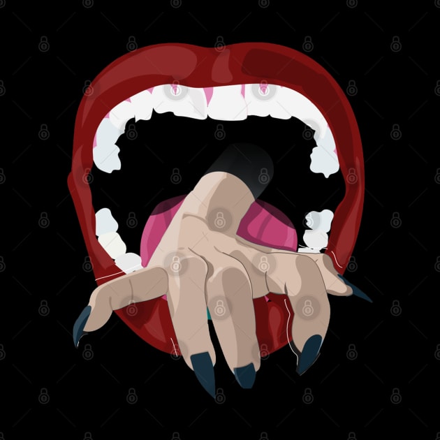 Creepy Hand Coming Out Of Mouth Graphic Illustration by StreetDesigns