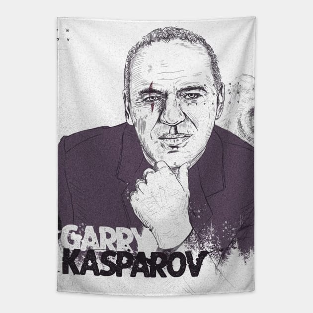 Garry Kasparov Tapestry by Mr.Donkey