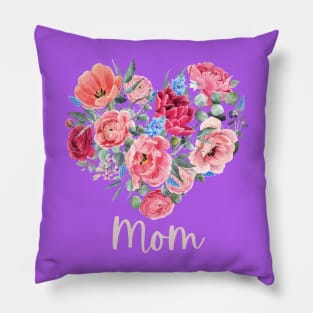 Floral Heart MOM Pillow