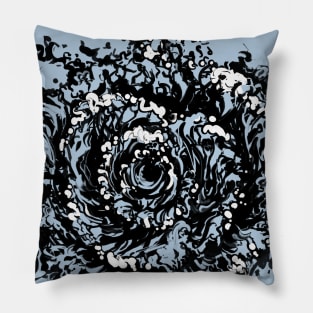 Water Flower - monochrome Pillow