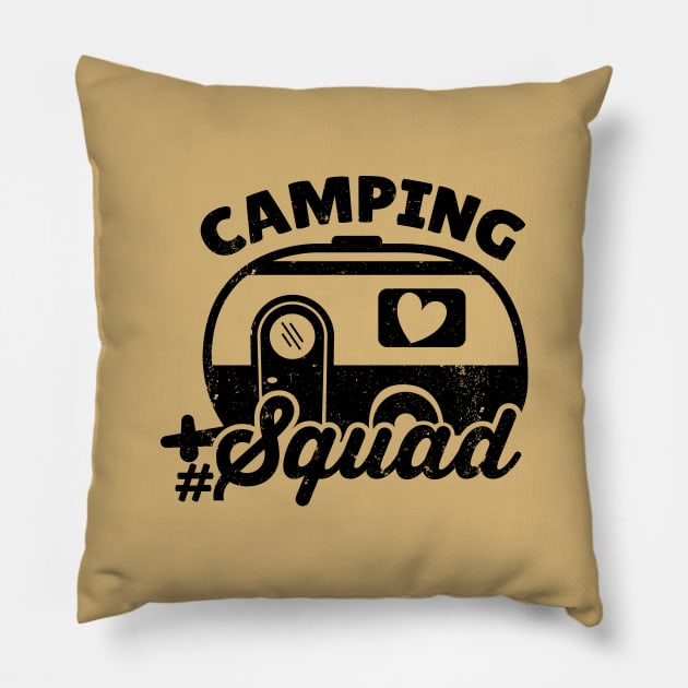 Camping Squad Pillow by BadrooGraphics Store