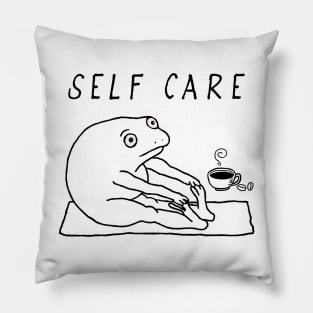 Funny Frog Self Care yoga Pillow