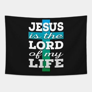 Jesus is Lord (white and blue/green) Tapestry