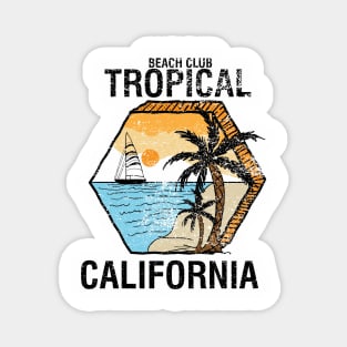 tropical California  Beach club Magnet