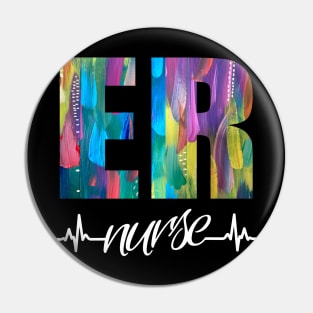 ER Nurse Heartbeat Paint Pin