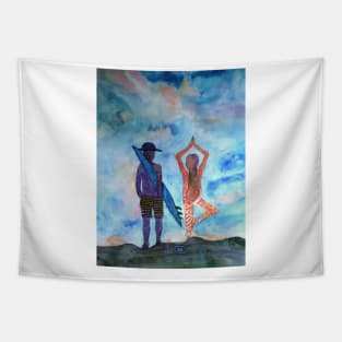 Surf and Yoga Tapestry