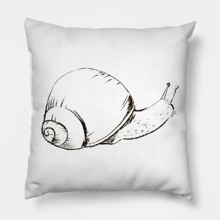 Escargot Snail Slug Lineart Pillow