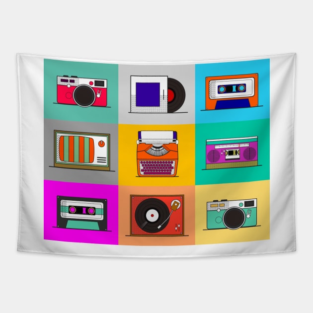 Pop art retro tech Tapestry by Maison de Kitsch