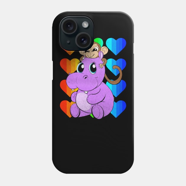 monkey hippo Phone Case by carrillo_art_studios