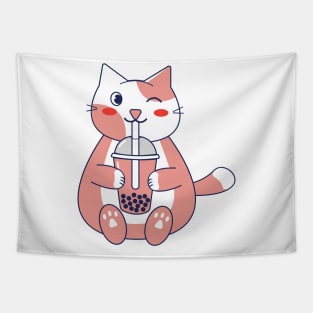 pink cat Tapestry