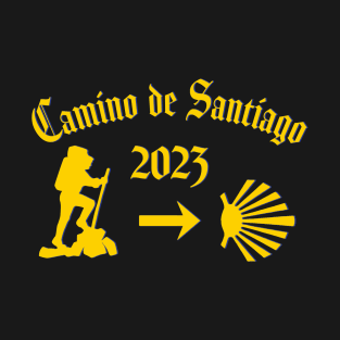 Camino de Santiago de Compostela Male Pilgrim 2023 T-Shirt