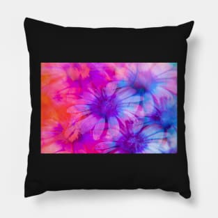 Daisies with a purple/orange gradient Pillow