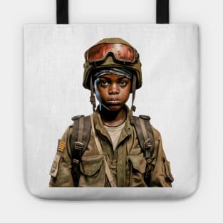 Military Minded Street Soldier Urban Warrior Black Boy Tote