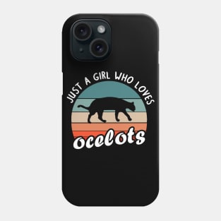 Girl cute ocelot fan saying animal women Phone Case