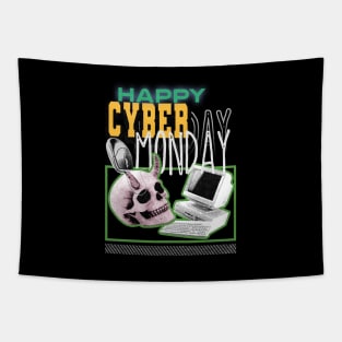 Happy Cyber Monday Retro Style Tapestry