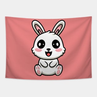 Kawaii White Bunny Tapestry