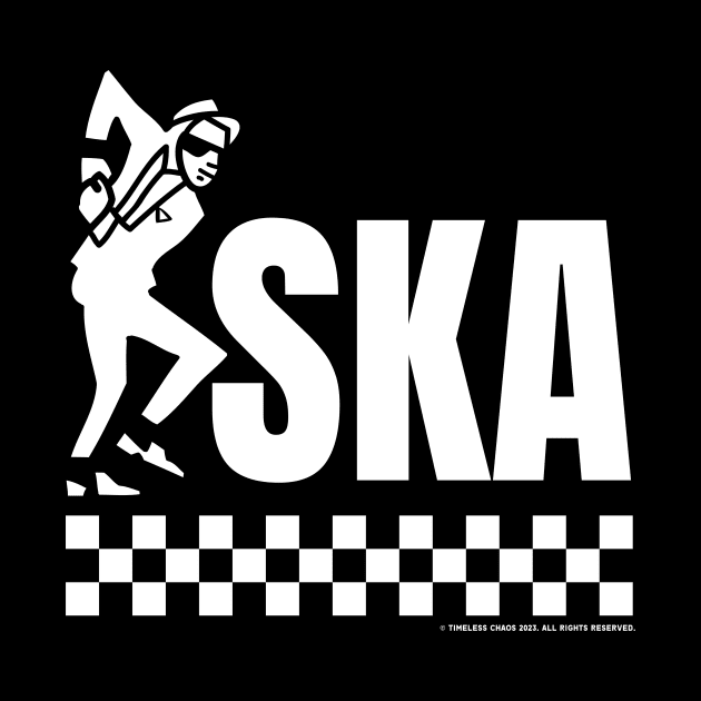 Ska Dancing Rude Boy Design White Print by Timeless Chaos