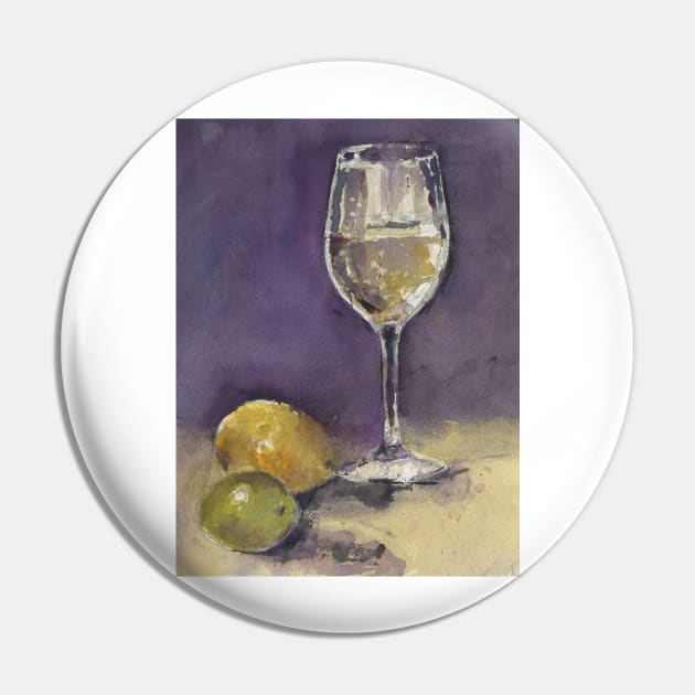 Wineglass, Lemon and Lime Pin by dfrdesign